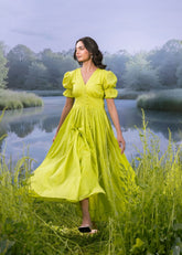 Asheera Green Mul Cotton Maxi Dress